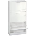 thumbnail image 1 of HOMCOM Narrow Shoe Storage Cabinet with 3 Flip Drawers and Adjustable Shelves, 1 of 10