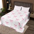 thumbnail image 2 of Erosebridal Girly Pink Bowknot Coverlet Set Twin, Cute Princess Bedding Set, Ribbon Decor 2 Pieces, 2 of 5