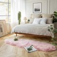 thumbnail image 2 of JOLUSERE Luxury Ultra Soft Faux Fur Area Rugs,3'x5'Fuzzy Faux Fur Rugs for Living Room Bedroom, Pink, 2 of 9