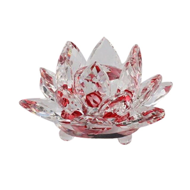Birdeem Support de Lampe à Thé en Verre Cristal Coloré Lotus Bougie Bouddhiste