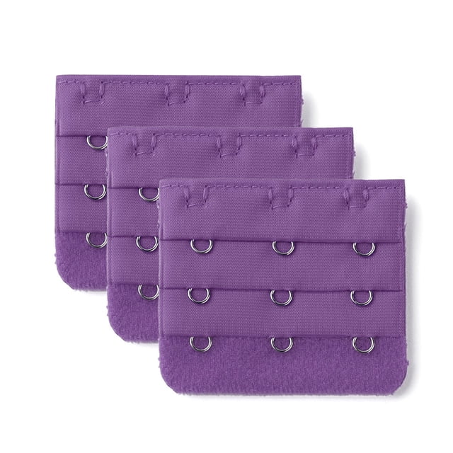 INSPIRE CHIC Rallonges de Soutien-Gorge pour Femmes à 3 Crochets 3 Rangées Bretelle de Soutien-Gorge Extensible Boucle Crochets Bande de Soutien-Gorge Violet Foncé 3