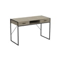 thumbnail image 3 of Safdie & Co. Computer Desk Dark Taupe 2 Drawers 1 Shelf Black Metal, 3 of 3