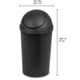 thumbnail image 3 of Sterilite SwingTop Wastebasket, 3 Gal Round Trash Can w/Lid, 6 Pack, Black, 3 of 9