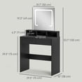 thumbnail image 3 of HOMCOM Makeup Vanity Desk with Mirror, 3 Colour LED Lights, Drawers, Black, 3 of 10