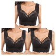 thumbnail image 2 of mmirethe Ribless Bra Lace Offers Skin-Friendly And Breathable Comfort For Women Widened Shoulder Strap Is Stable And Does Not XL 3Set, 2 of 6
