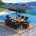 thumbnail image 4 of Costway 11 PCS Patio Wicker Dining Set with Double-Sided Outdoor Umbrella 8 Stackable Chairs, 4 of 7