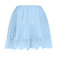 thumbnail image 4 of Miqool Womens Lace Mini Skirt Low Rise Pleated Ruffle Half Slip Skirt Layered Flowy Short Skirt Streetwear, 4 of 7
