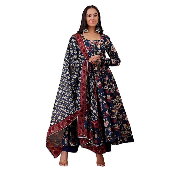 KLOSIA Women's Viscose Kurta and Pant with Dupatta Set - Indian Ethnic Traditional Wear Kurta Set
