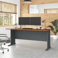 thumbnail image 2 of Series A 72W Office Desk in Natural Cherry and Slate - Engineered Wood, 2 of 6