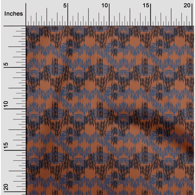 oneOone Georgette Viscose Fabric Chevron Ikat Printed Fabric 1 Yard 42 Inch Wide