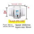 thumbnail image 2 of 4inch Exhaust Fans Home Silent Inline Pipe Duct Fan Bathroom Extractor Ventilation Kitchen Toilet Wall Air Clean Ventilator ,Fast Wind Speed, 2 of 6