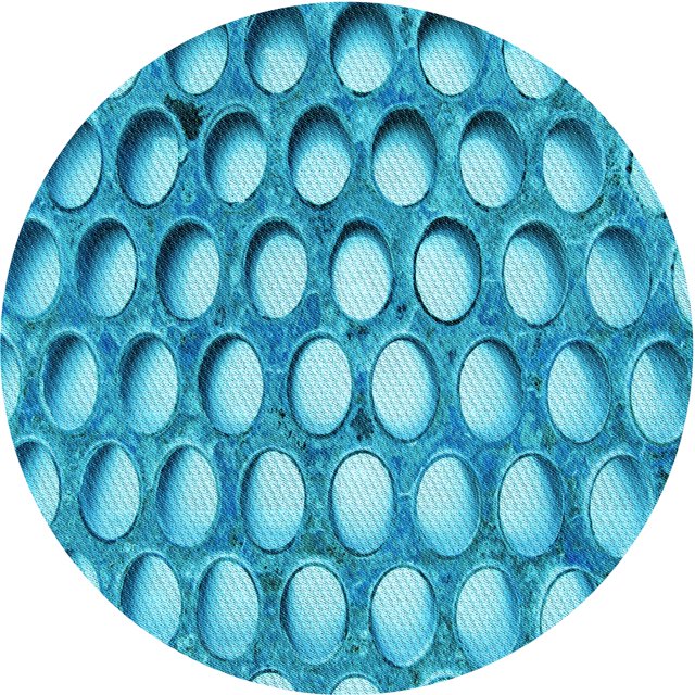 Ahgly Company Machine Washable Indoor Round Transitional Blue Area Rugs, 6' Round