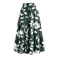 thumbnail image 1 of Bocqde Women's Boho Maxi Skirts Summer Fashion Casual Drawstring Elastic High Waist Long Skirt Solid Color Flowy A Line Ruffle Swing Skirt, 1 of 3