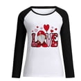 thumbnail image 4 of RKSTN Chandail de la Saint-Valentin pour Femmes, Chandail à la Mode avec Lettres et Cœurs Imprimés, Manches Longues, Col Rond, Hauts à Empiècements, 4 of 4