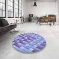 thumbnail image 4 of Ahgly Company Tapis Rond Lavable en Machine Intérieur Transitionnel Bleu Ardoise, 4 Pieds Rond, 4 of 7