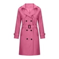 thumbnail image 3 of Soki Women's Long Double-Breasted Trench Coat Fall Winter Jacket with Belt, 3 of 5