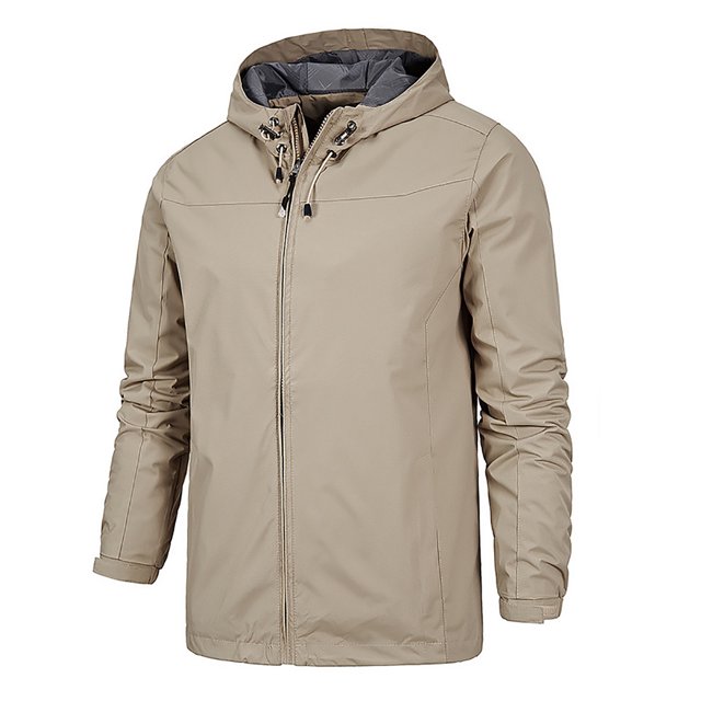 EGNMCR Jackets for Men Men's Four Seasons Jacket Outdoor Mountaineering Solid Color Jacket