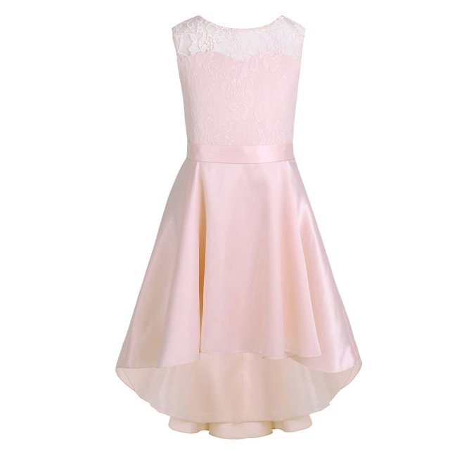 AAMILIFE Robe Princesse Sans Manches pour Filles en Dentelle Florale et Tulle pour Mariée, Mariage, Bal, Fête, Tenue de Cérémonie