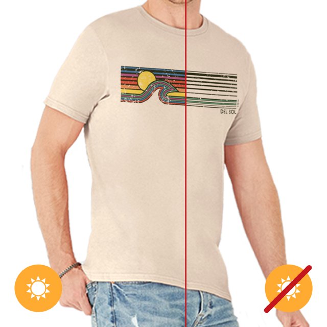 T-Shirt Homme - Sunset Wave - Gris by DelSol pour Homme - 1 Pièce (XL)