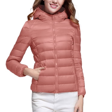 EGNMCR Manteau Long Matelassé pour Femmes, Manteaux d'Hiver Rembourrés à Manches Longues en Duvet, Manteau Matelassé pour Femmes à Manches Longues avec Capuche, Fermeture Éclair, Léger, Hauts en Duvet d'Hiver avec Poches Manteau pour Femmes