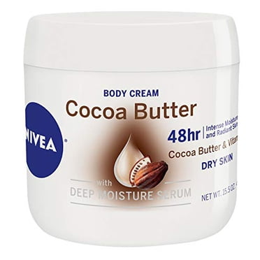 NIVEA Cocoa Butter Body Cream - 48 Hour Moisture For Dry Skin To Very Dry Skin - 15.5 oz. Jar