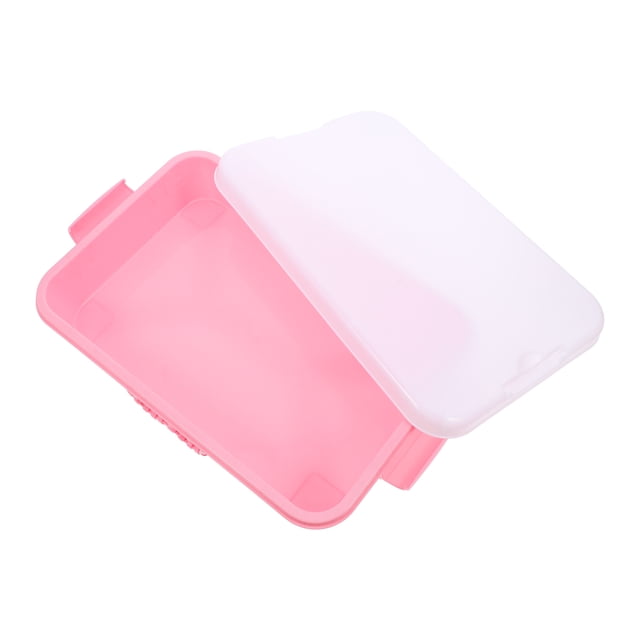 HONMEET Bac à Sable Rose avec Couvercle Contenant de Rangement en Plastique pour Parents 1 Ensemble