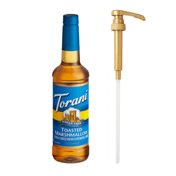 Torani Sugar-Free Toasted Marshmallow Flavoring Syrup Plastic 750 mL Bonus Squeeze Pump
