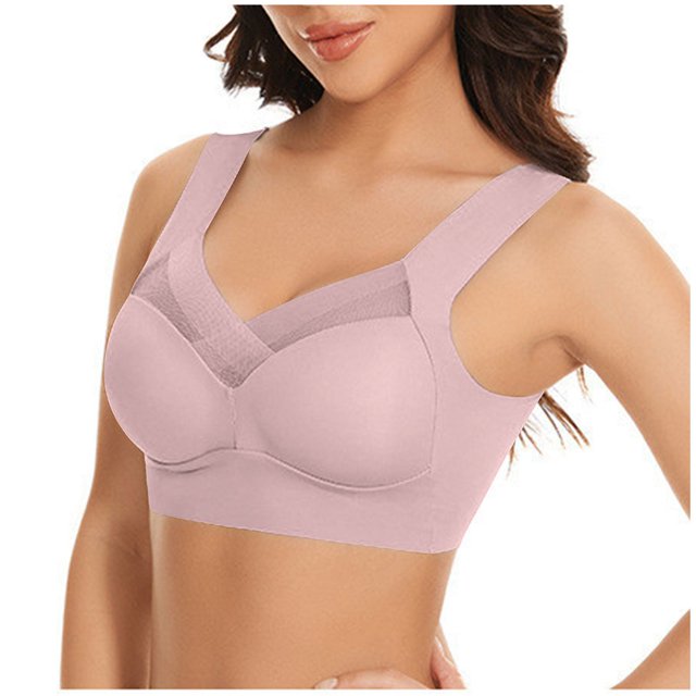 Timegard Womens 3pc Wireless Bra Mesh Back Smoothing Full Coverage High Support Comfort Thin Bralette