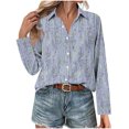 thumbnail image 4 of Wensltd Button Down Shirts for Women Dressy Floral Printed Long Sleeve Blouse, 4 of 6