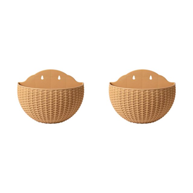 maskred Stylish And Durable Wall Plastic Pot For Easy Installation Easy To Install ABS Plastic Flowerpot Flower Pot Drainage khaki 2Set