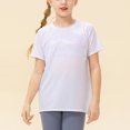 thumbnail image 2 of Posijego Garçons Filles Chandails Athlétiques Respirants Manches Courtes Hauts Enfants Col Rond Ample Décontracté T-Shirts d'Été, 2 of 7