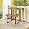 thumbnail image 2 of Costway 2 PCS Patio Table Bench Set Picnic Table & Seat with Acacia Wood Top Metal Legs, 2 of 9