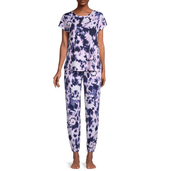Betsey Johnson Women's Pyjama Set In Pink Blue Tie-Dye Size S