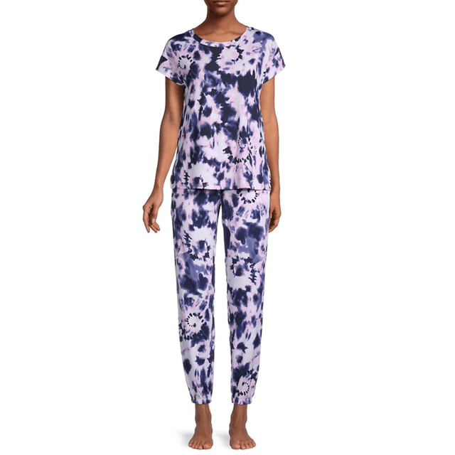 Betsey Johnson Women's Pyjama Set In Pink Blue Tie-Dye Size S