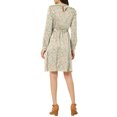 thumbnail image 3 of INSPIRE CHIC Robe Fleurie pour Femme Col Montant Manches Longues Taille à Nouer Longueur Genou Robe Bohème TP Vert Pois, 3 of 6