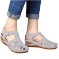 thumbnail image 3 of Chaussures Femme Chaussures Femme Sandales Décontractées d'Été Mode Décontractées Plates Couleur Unie à Oeillets, 3 of 4