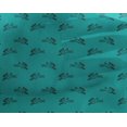 thumbnail image 4 of oneOone Georgette Viscose Turquoise Blue Fabric Rabbit Animal Craft Projects Decor Fabric Printed By The Yard 42 Inch Wide, 4 of 4