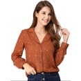 thumbnail image 1 of INSPIRE CHIC Chemises à Manches Longues à Pois en Forme de Cœur pour Femmes avec Col en V et Boutons, 1 of 6