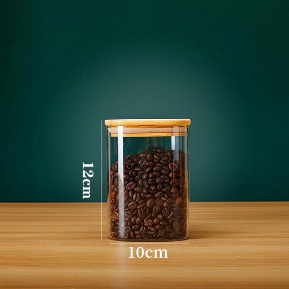 MesaSe Square Kitchen Clear Glass Jars Large Durable Storage Jar for Candy Cookie Snacks