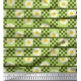 thumbnail image 1 of Soimoi Rayon Fabric Stripe,Square & Daisy Floral Decor Fabric Printed Yard 42 Inch Wide, 1 of 1