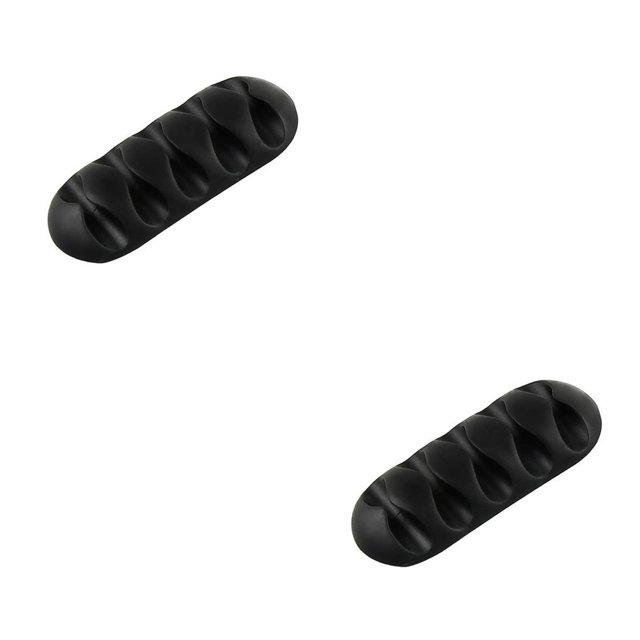 braveheart Silicone Cable Winder Desktop Management Clip Cable Holders Cable Organizer Good black 2Set