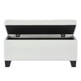 thumbnail image 3 of Faux Leather Storage Ottoman- White, 3 of 4