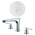 thumbnail image 1 of 15.25-in. W Round Bathroom Undermount Sink Set In White - Chrome Hardware AI-22833, 1 of 6