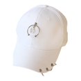 thumbnail image 2 of mmirethe Classic Baseball Hat With Ring Decor Adding Touch Of Style To Outfits Casual Semi-ring White 1Set, 2 of 6