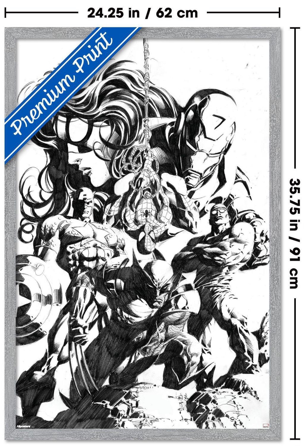 Marvel Sketch - Group Wall Poster
