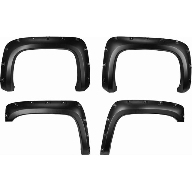 2007-2013 Chevy Silverado 1500 | 2007-2014 Chevy Silverado 2500 HD 3500 HD | 6’6” Bed and 8′ Bed | Pocket Bolt-Riveted Rugged Style Fender Flares | Paintable Smooth Matte Wheel Flare Cover | 4 PCS