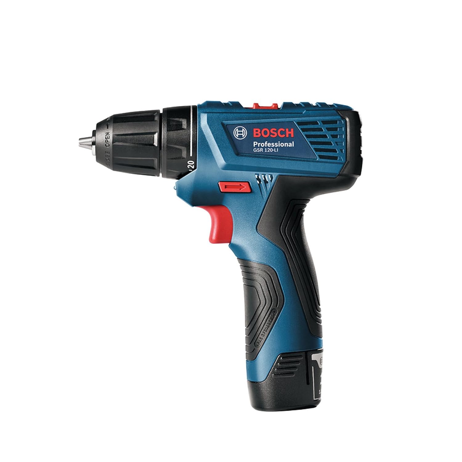 Gsr 120-Li Cordless Drill Driver, 12v, 1,500 Rpm, 14-30 - Nm, 10 Mm Chuck, 0.8 Kg + 1 X Gba 12v 2.0ah Battery, Gal 1210 Cv | Professional Charger, Carrying Case | Built-In Led Working