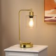 thumbnail image 1 of EDISHINE Gold Lamps Table, Small Bedside Lamps with LED Bulbs, Dimmable, Table Lamp with Glass Lampshade for Bedroom, 1 of 7