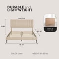 thumbnail image 2 of DeCoro Chicago Modern Tufted Upholstered Platform King Size Bed Frame, Linen, 2 of 11