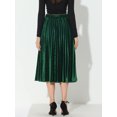 thumbnail image 4 of INSPIRE CHIC Jupe Midi Évasée Plissée en Velours à Taille Haute Élastique pour Femme, 4 of 6
